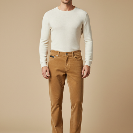 Pantalon Homme Velours Cotelé - Camel Cordé