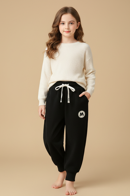 Pantalon Velours Noir Côtelé Enfant Confortable