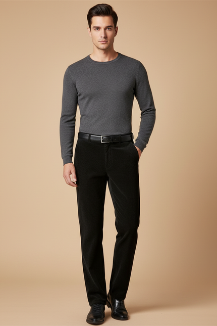 Pantalon Noir Velours Homme - Cordé