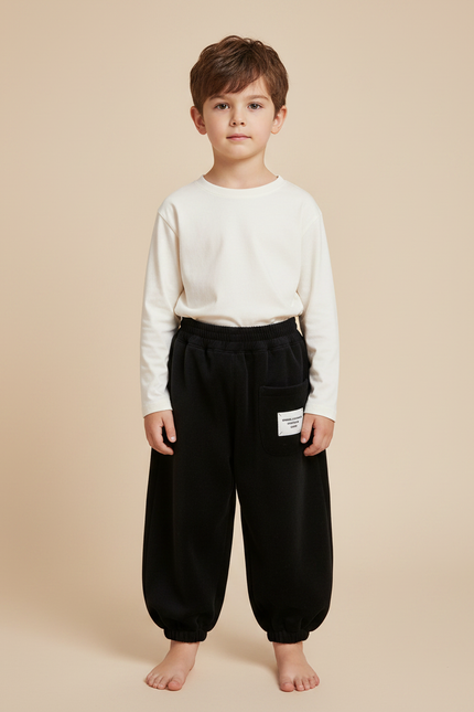 Pantalon Velours Noir Ample Harem Enfant Confortable