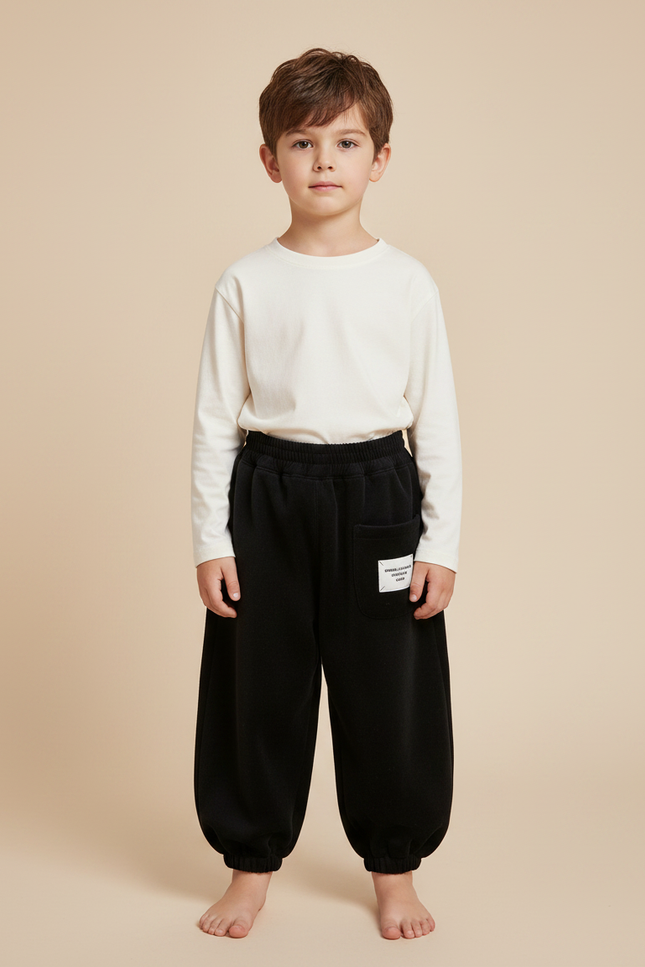 Pantalon Velours Noir Ample Harem Enfant Confortable