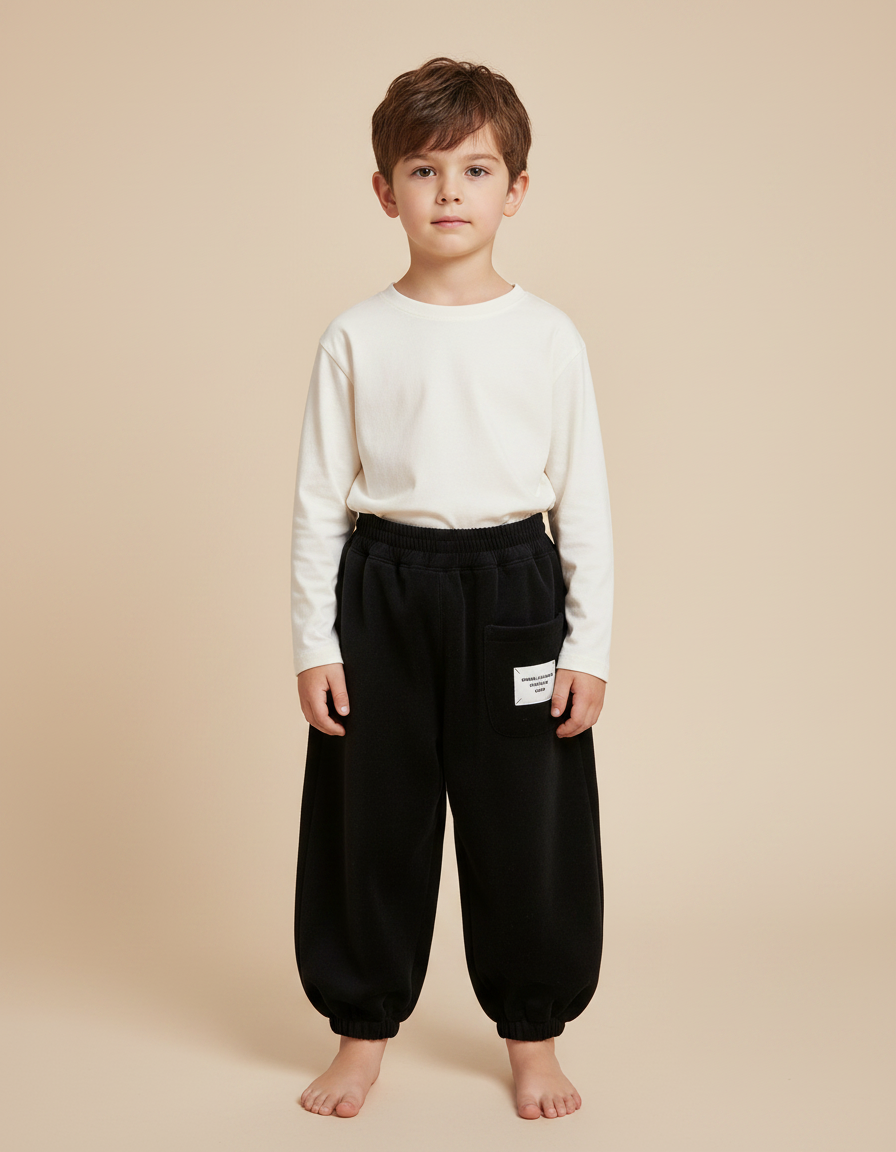 Pantalon Velours Noir Ample Harem Enfant Confortable