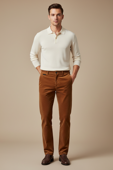 Pantalon Velours Orange Homme