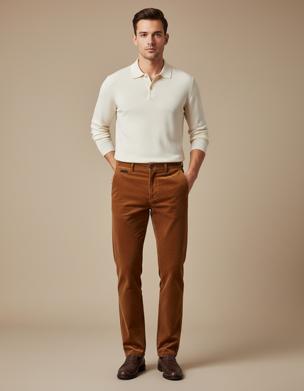 Pantalon Velours Orange Homme