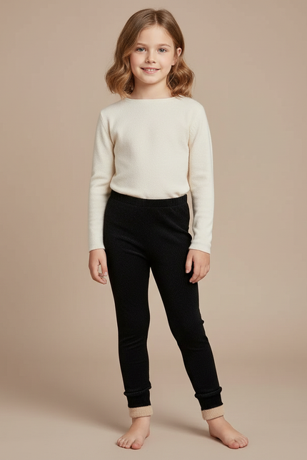 Pantalon Velours Noir Côtelé Doux Enfant - Cordé