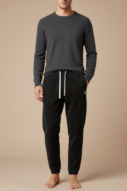 Pantalon Velours Noir Côtelé Décontracté Cordon Homme - Cordé