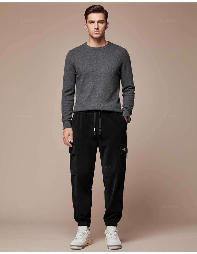 Pantalon Cargo Homme Velours - Noir