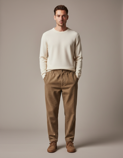 Pantalon De Travail Velour - Camel Cordé
