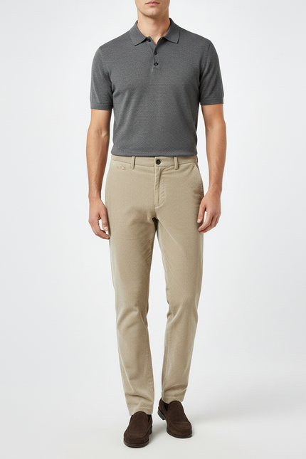 Pantalon Velours Cotelé Homme Beige - Cordé