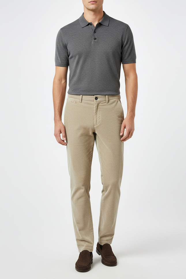 Pantalon Velours Cotelé Homme Beige - Cordé