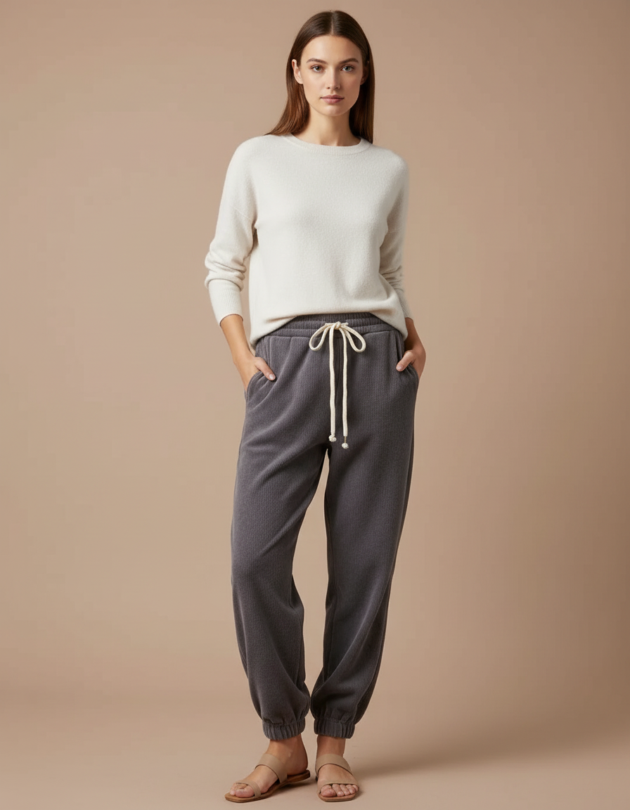 Pantalon Jogger Velours - Gris