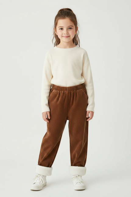 Pantalon Velours Baggy - Marron Cordé