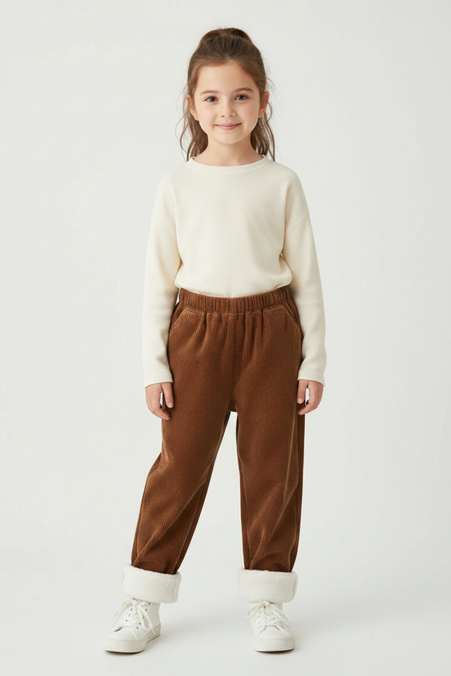Pantalon Velours Baggy - Marron Cordé