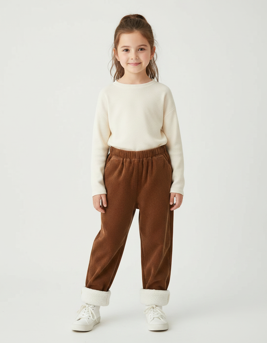 Pantalon Velours Baggy - Marron Cordé