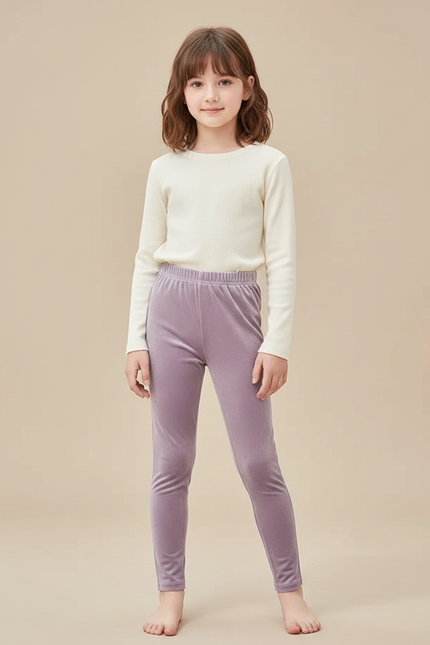 Pantalon Velours Lilas Doux Confortable Enfant - Violet