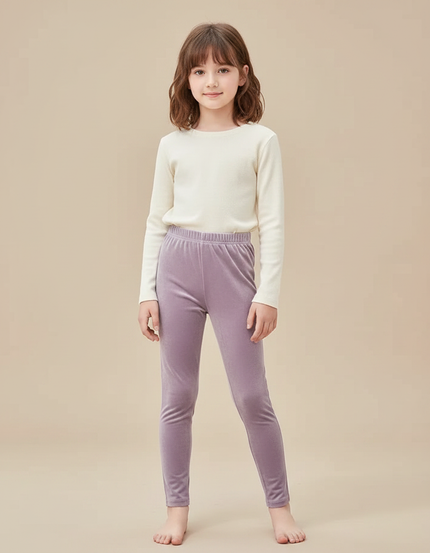 Pantalon Velours Lilas Doux Confortable Enfant - Violet
