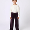 Pantalon Velours Violet Ample Décontracté Enfant Hiver