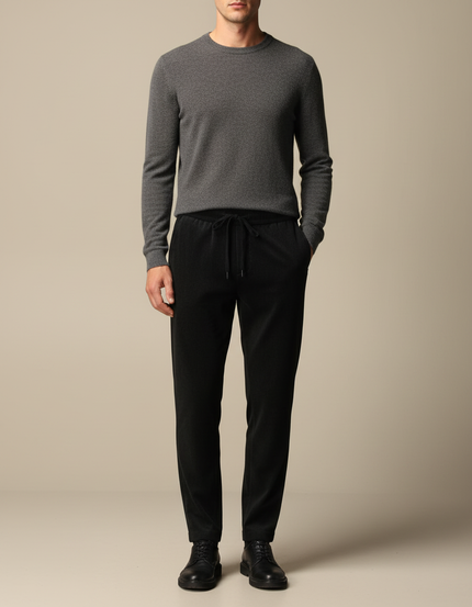 Pantalon Velours Noir Côtelé Décontracté Homme Cordon - Cordé
