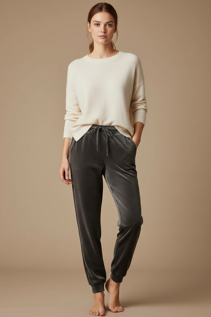Pantalon D'intérieur Velours Femme - Gris