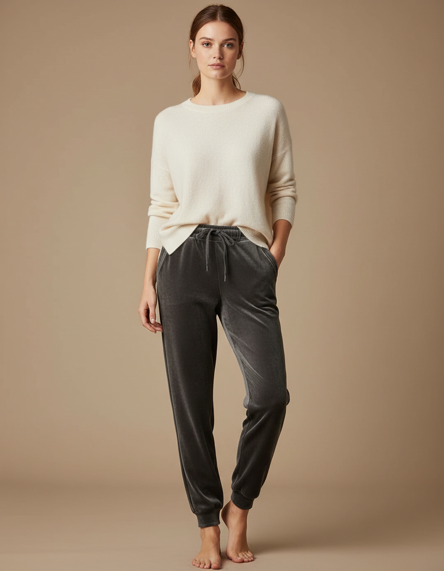 Pantalon D'intérieur Velours Femme - Gris