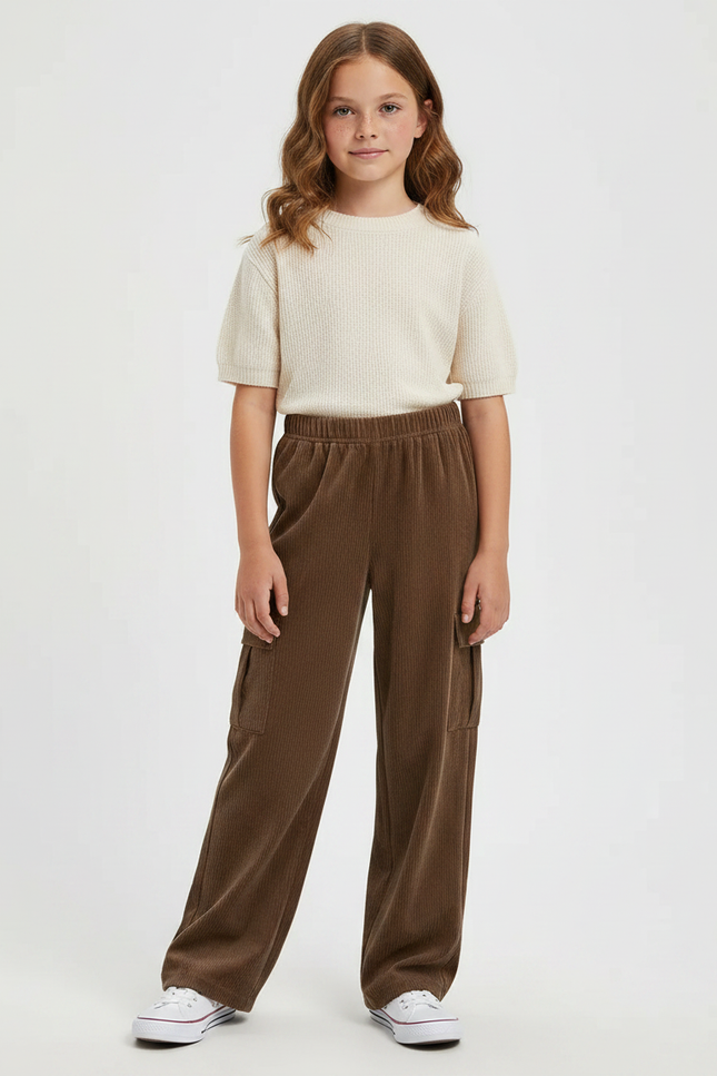 Pantalon Cargo En Velours - Marron