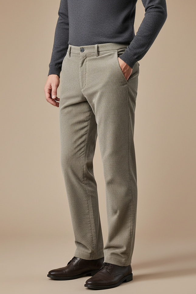 Pantalon Velours Corduroy Homme - Kaki Cordé