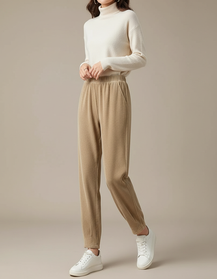 Pantalon Velour Cotelé Beige - Cordé
