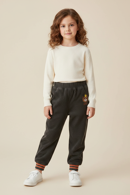 Pantalon De Velours Cotelé - Gris Cordé