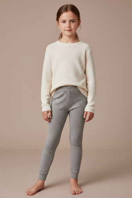 Pantalon Velours Gris Côtelé Doux Confortable Enfant - Cordé