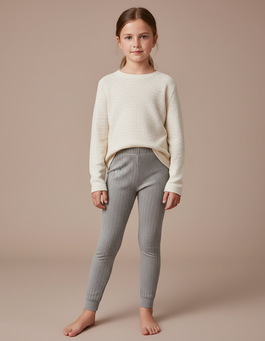 Pantalon Velours Gris Côtelé Doux Confortable Enfant - Cordé