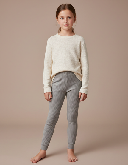 Pantalon Velours Gris Côtelé Doux Confortable Enfant - Cordé