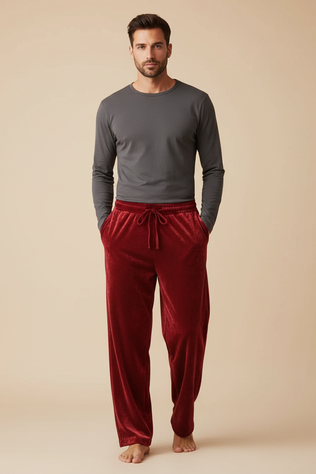 Pantalon Homme Velours Rouge