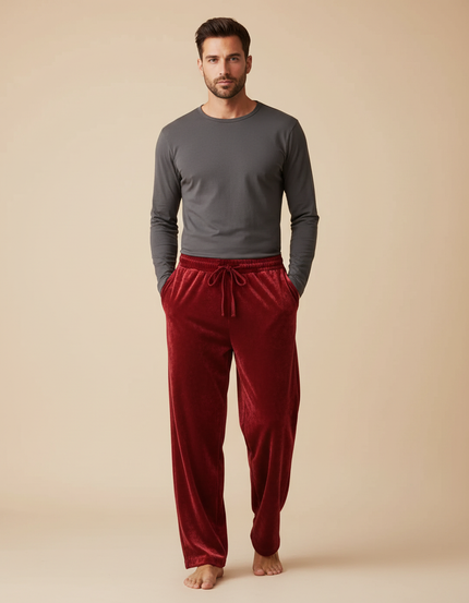 Pantalon Homme Velours Rouge
