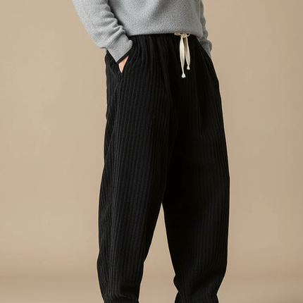 Pantalon Velours Homme Noir Baggy