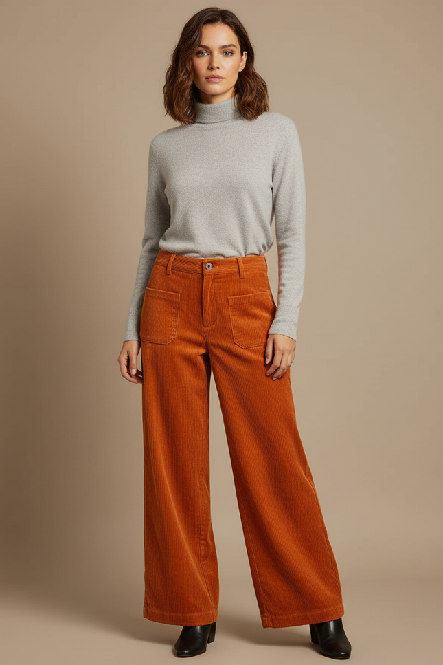Pantalon Velours Orange - Cordé