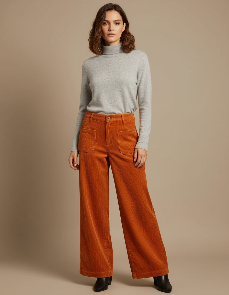 Pantalon Velours Orange - Cordé