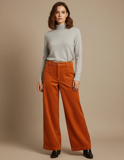 Pantalon Velours Orange - Cordé