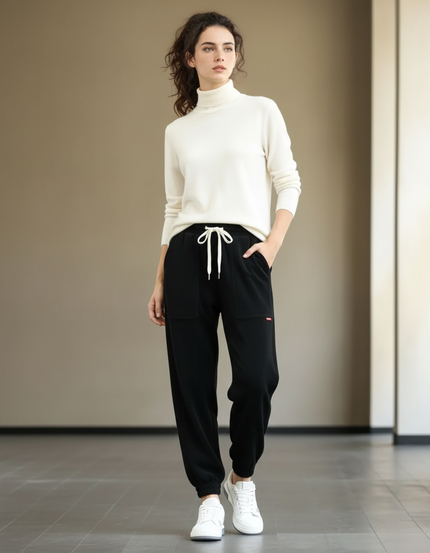Pantalon Velours Noir Ample Décontracté Sport Épais