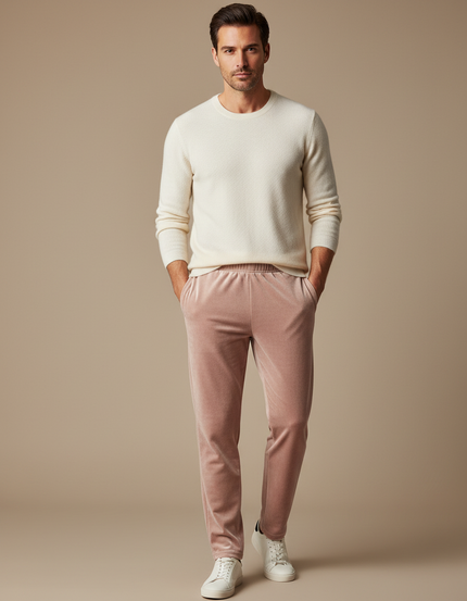 Pantalon Velours Rose Doux Homme Décontracté Confortable