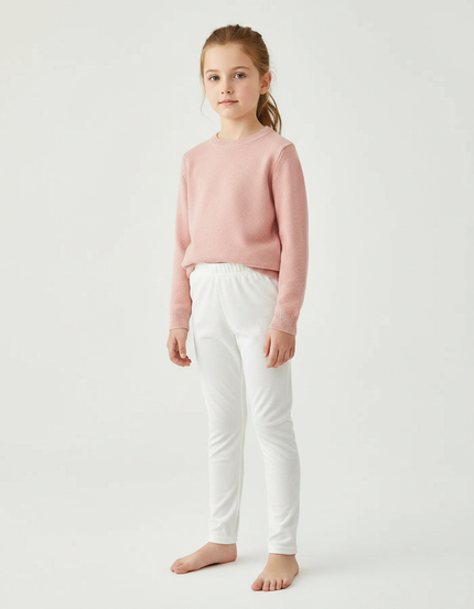 Pantalon Velours Blanc Doux Slim Fille