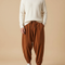 Pantalon Velours Côtelé Ample Marron Décontracté Homme - Cordé
