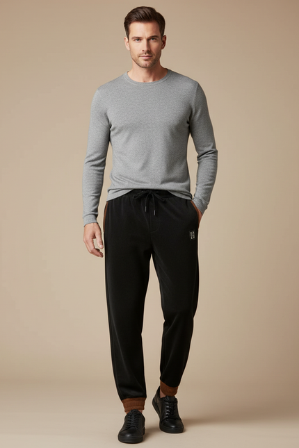 Pantalon Velours Noir Droit Homme Décontracté Cordon