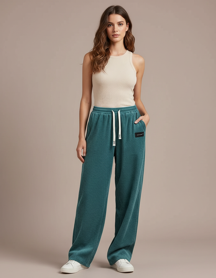 Pantalon Velours Cotelé Vert Femme - Cordé