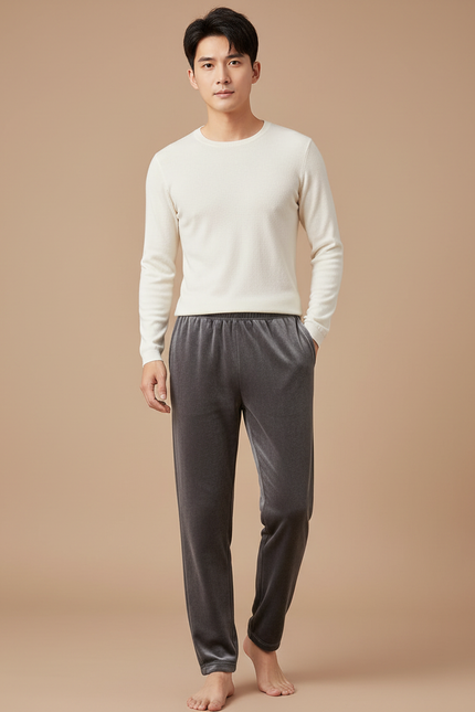 Pantalon Velours Gris Homme Coupe Droite Confortable