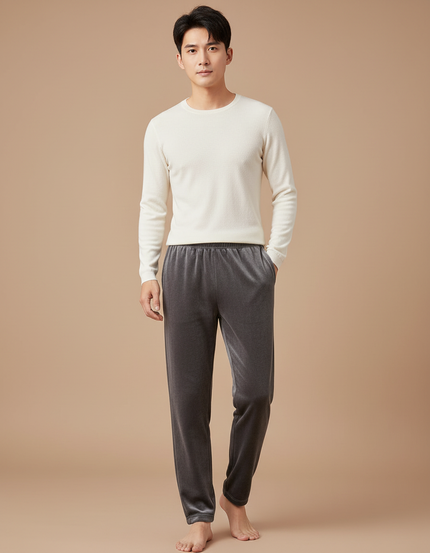 Pantalon Velours Gris Homme Coupe Droite Confortable
