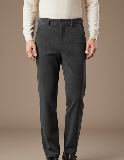 Pantalon Velours Gris Côtelé Droit Classique Homme - Cordé