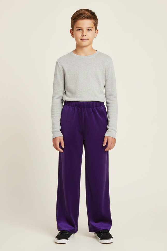 Pantalon Velours Violet Ample Fluide Enfant