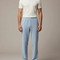 Pantalon Velours Bleu Ciel Côtelé Droit Décontracté - Cordé