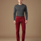 Pantalon Velours Rouge Côtelé Coupe Droite Élégant Homme - Cordé