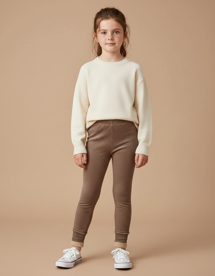 Pantalon Velours Côtelé Marron Enfant Chaud